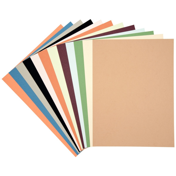 Pochette de 12 feuilles papier dessin couleur format 24x32 cm 160 g teintes pastels assorties : Noir