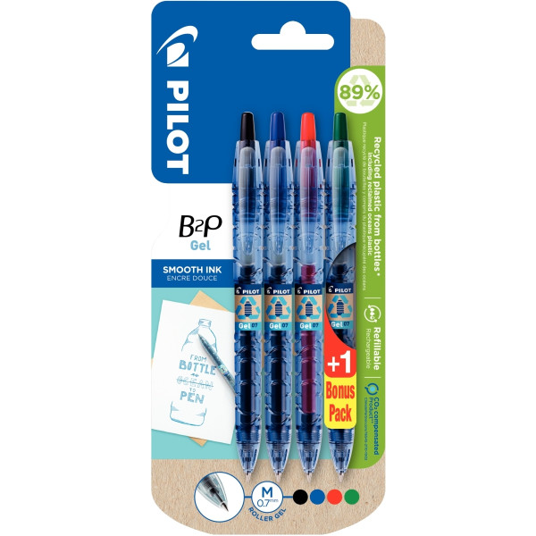 Blister de 4 stylos B2P Gel assortis