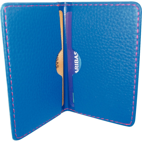 Porte-cartes sécurité RFID 2 compartiments bleu