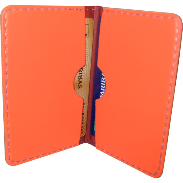 Porte-cartes sécurité RFID 2 compartiments orange