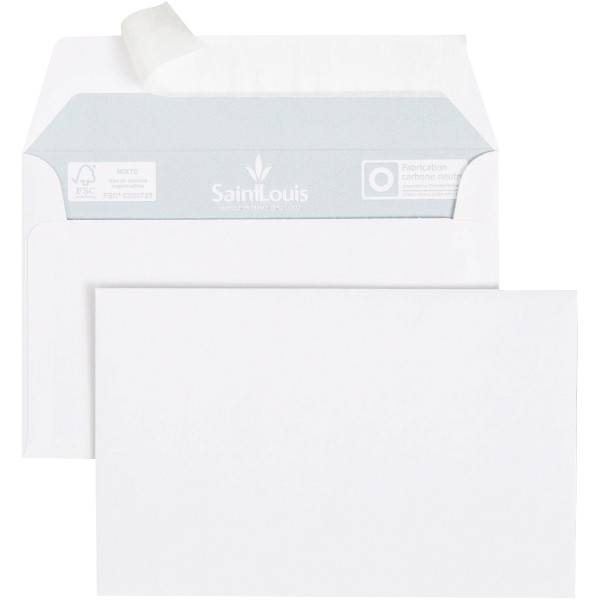 Paquet de 25 enveloppes blanches 90x140mm 100g pour cartes de visite