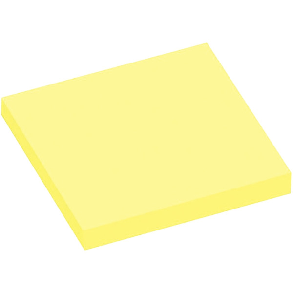 Bloc de 100 feuilles de notes repositionnables format 75 x 75 mm coloris jaune pastel
