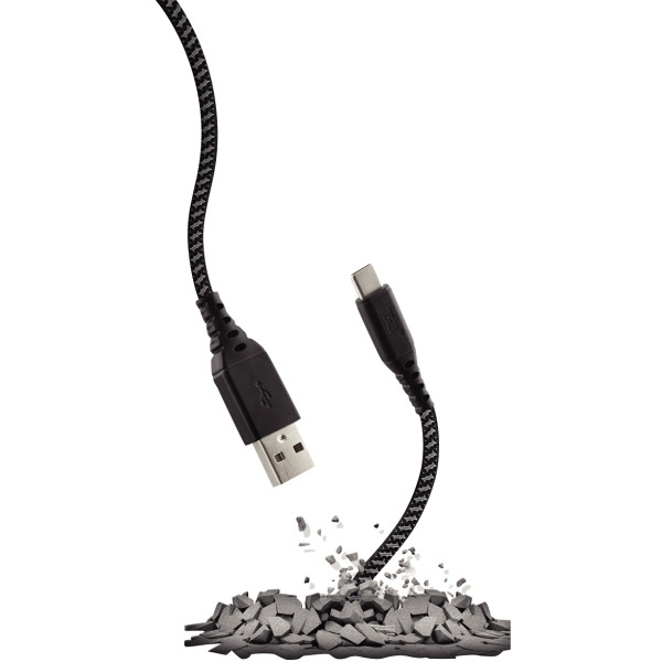 Cordon USB type A vers type C 1,5m noir