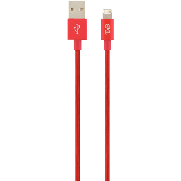 Cordon USB type A vers type Lightning 2m rouge