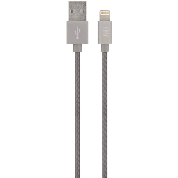 Cordon USB type A vers type Lightning 2m gris
