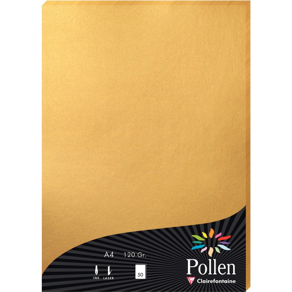 Paquet de 50 feuilles Pollen 210x297mm 120g or