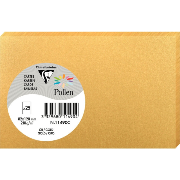 Paquet de 25 cartes Pollen 82x128mm 210g or