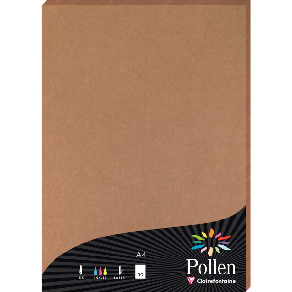 Paquet de 50 feuilles Pollen 210x297mm 135g kraft