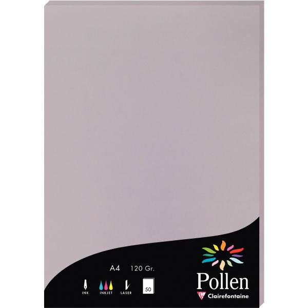 Paquet de 50 feuilles Pollen 210x297mm 120g gris