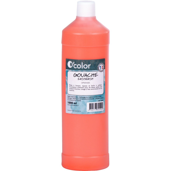 Flacon 1 L de gouache liquide économique O'COLOR coloris orange