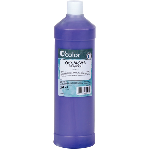 Flacon 1 L de gouache liquide économique O'COLOR coloris violet