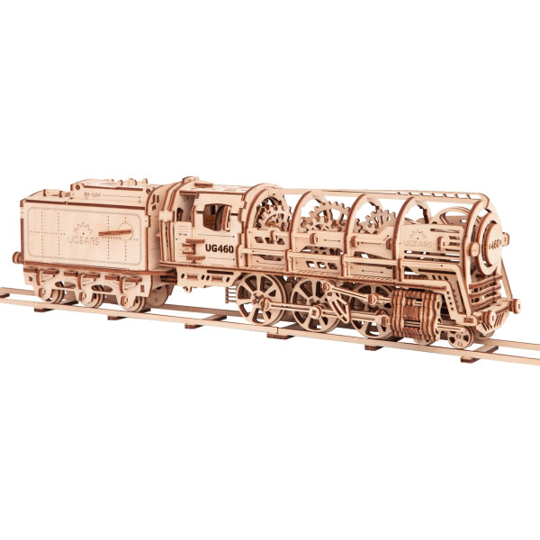 Maquette mécanique en bois, locomotive