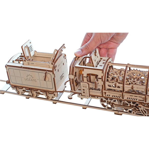 Maquette mécanique en bois, locomotive