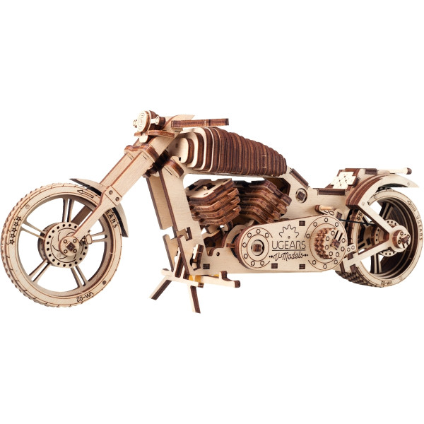 Maquette mécanique en bois, moto