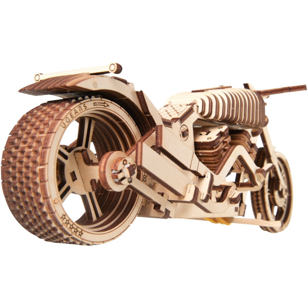 Maquette mécanique en bois, moto