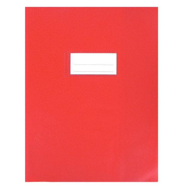 Paquet de 10 protèges-cahier luxe opaque avec rabats épaisseur 22/100ème 17x22 cm PVC cristal rouge
