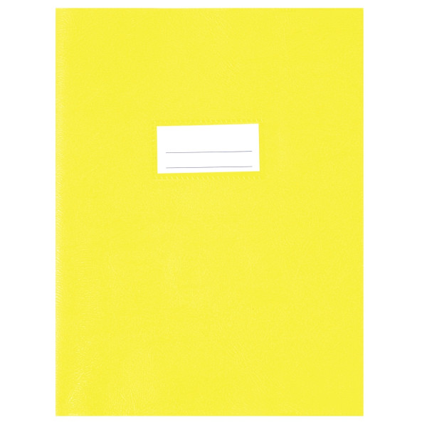 Paquet de 10 protèges-cahier luxe opaque avec rabats épaisseur 22/100ème 17x22 cm PVC cristal jaune