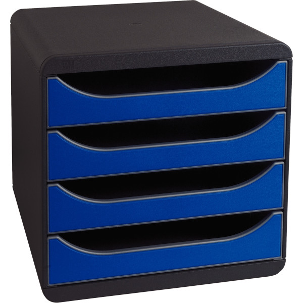 Module 4 tiroirs BIGBOX noir/bleu roi