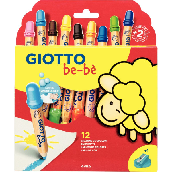 Étui de 12 crayons de couleur Maxi Bébé + 1 taille crayon