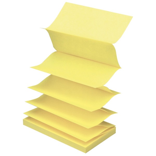 Bloc de 100 feuilles z-notes repositionnable 76 x 127 mm jaune