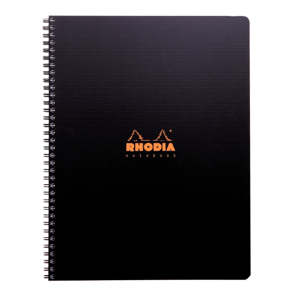 Cahier RHODIACTIVE Notebook 160 pages perforées, couverture polypropylène, format A4+, quadrillé 5x5