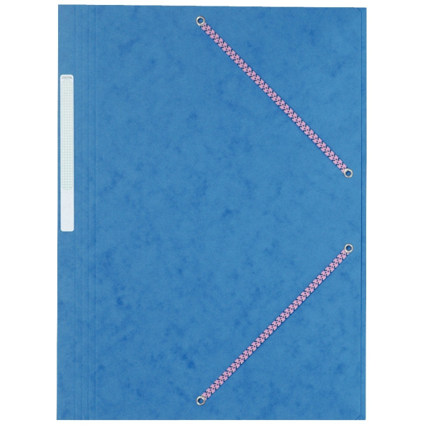 Chemise 3 rabats à élastiques en carte lustrée 590g, coloris bleu