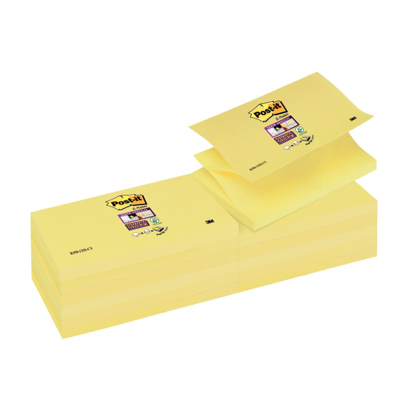 Bloc de 90 feuilles Z-Notes Super Sticky post-it, 76x127 mm, couleur : jaune