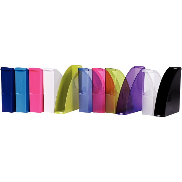 Porte revues en polystyrène robuste et rigide CEP dos 8,5 cm gloss anis