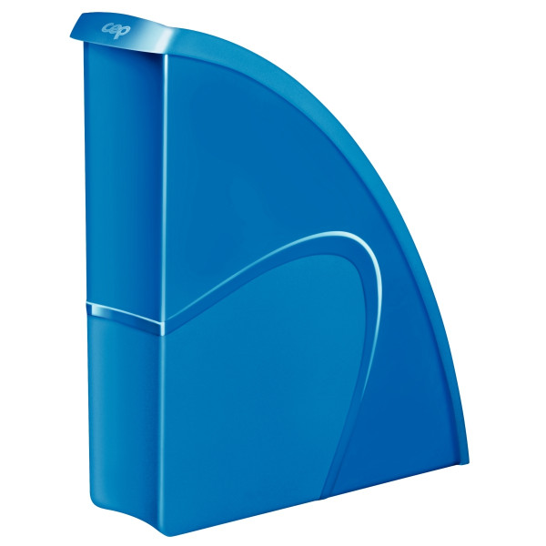 Porte revues en polystyrène robuste et rigide CEP dos 8,5 cm gloss bleu océan