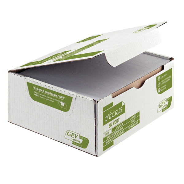 Boite de 500 enveloppes blanches recyclées DL 110x220 80 g/m² bande de protection
