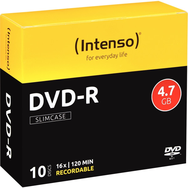 Paquet de 10  DVD-R Intenso 4,7 Go 16X