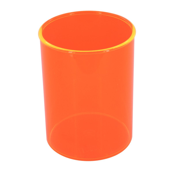 Pot à crayons FLUOR orange transparent