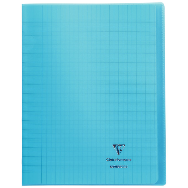 Piqûre 96 pages KOVERBOOK, format 24x32 cm, seyès 90g, couverture polypropylène bleu