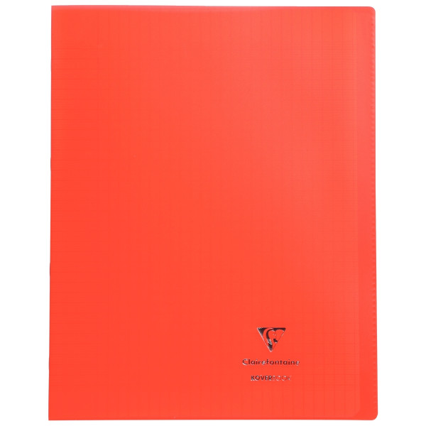 Piqûre 96 pages KOVERBOOK, format 24x32 cm, seyès 90g, couverture polypropylène rouge