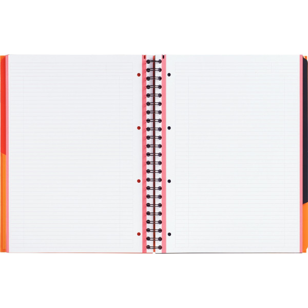 Cahier à reliure intégrale FILINGBOOK format A4+ ligné 6 mm, 200 pages perforées