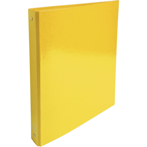 Classeur 4 anneaux ronds diamètre 30 mm en carte pelliculée format A4 coloris jaune