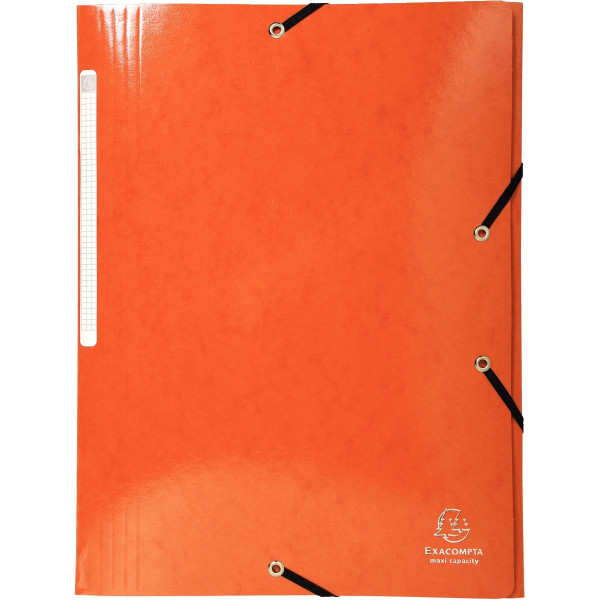 Chemise 3 rabats à élastiques en carte lustrée 425g, orange