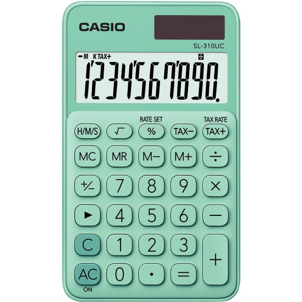 Machine à calculer de poche Casio 10 chiffres SL-310UC vert