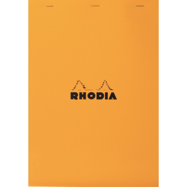 Bloc de bureau RHODIA 80 feuilles, format A4, quadrillé 5x5, papier blanc 80g
