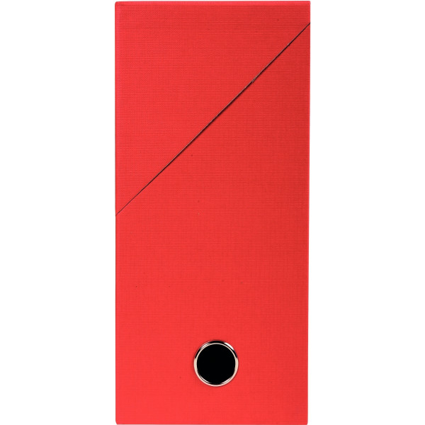 Boite de transfert papier toilé, dos 12 cm, rouge