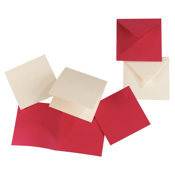 Paquet de 20 enveloppes Pollen 165x165mm 120g rouge