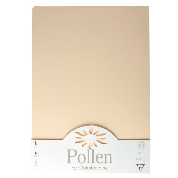 Paquet de 50 feuilles Pollen 210x297mm 160g ivoire