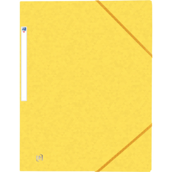 Chemise 3 rabats à élastiques TOP FILE+ en carte lustrée 4/10ème 390g jaune