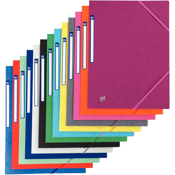 Chemise 3 rabats à élastiques TOP FILE+ en carte lustrée 4/10ème 390g vert pastel