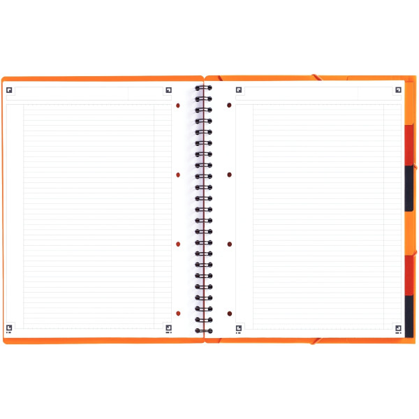 Cahier-trieur à reliure intégrale ORGANISERBOOK format A4+ ligné 6 mm, 160 pages perforées
