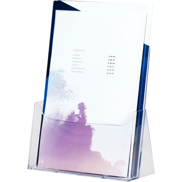 Porte-brochures vertical 1 compartiment 210x297mm transparent