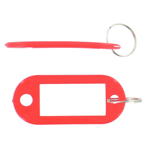 Sachet 20 porte-clés avec etiquettes rouge