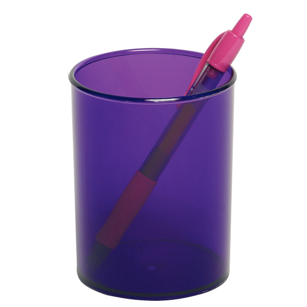 Pot à crayons FLUOR violet transparent