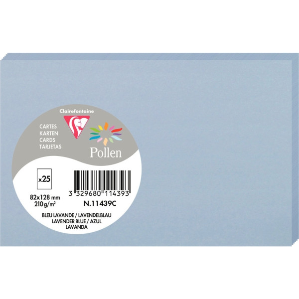 Paquet de 25 cartes Pollen 82x128mm 210g lavande
