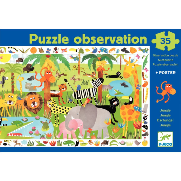 Puzzle d’observation 35 pièces, la jungle